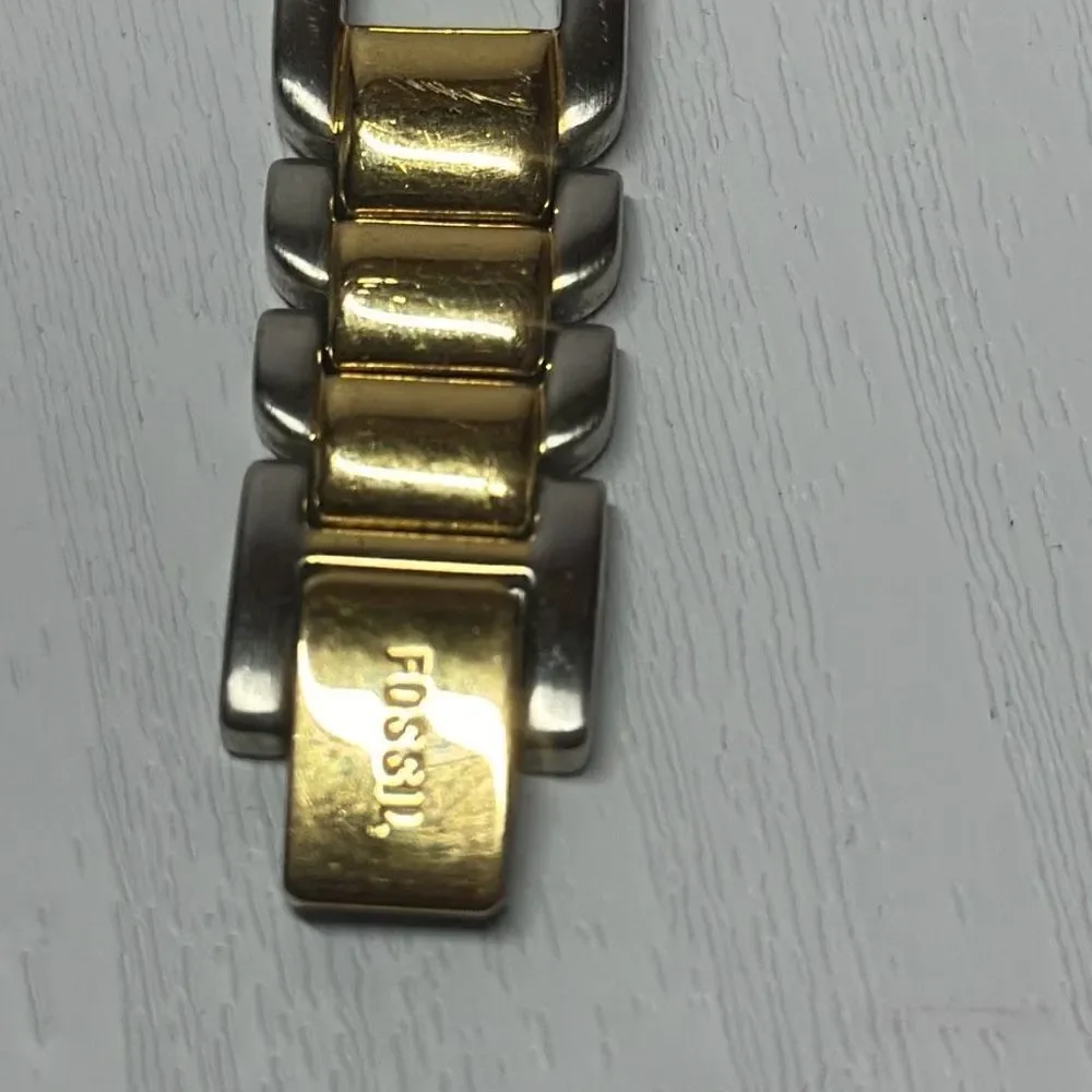 Fossil ES-9246 Ladies Womens Gold Silver Stainless‎ Steel Watch Needs BATTERY